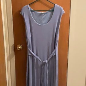 Elegant Blue Cap Sleeve Dress